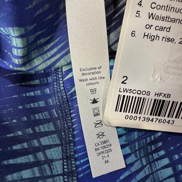 Lululemon SZ 2 Wunder Train 25" Crop Tight Abstract Hi-Rise Pocket Quick-Dry New - Picture 6 of 8